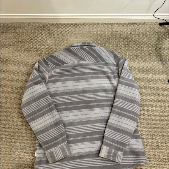 Men's Striped Gray Shirt Jacket - Picture 2 of 7